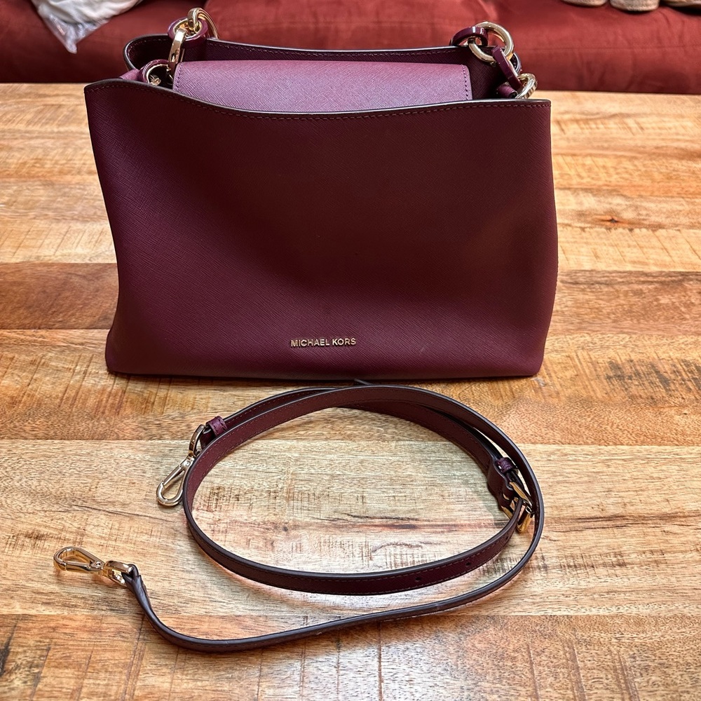 Maroon Michael Kors purse